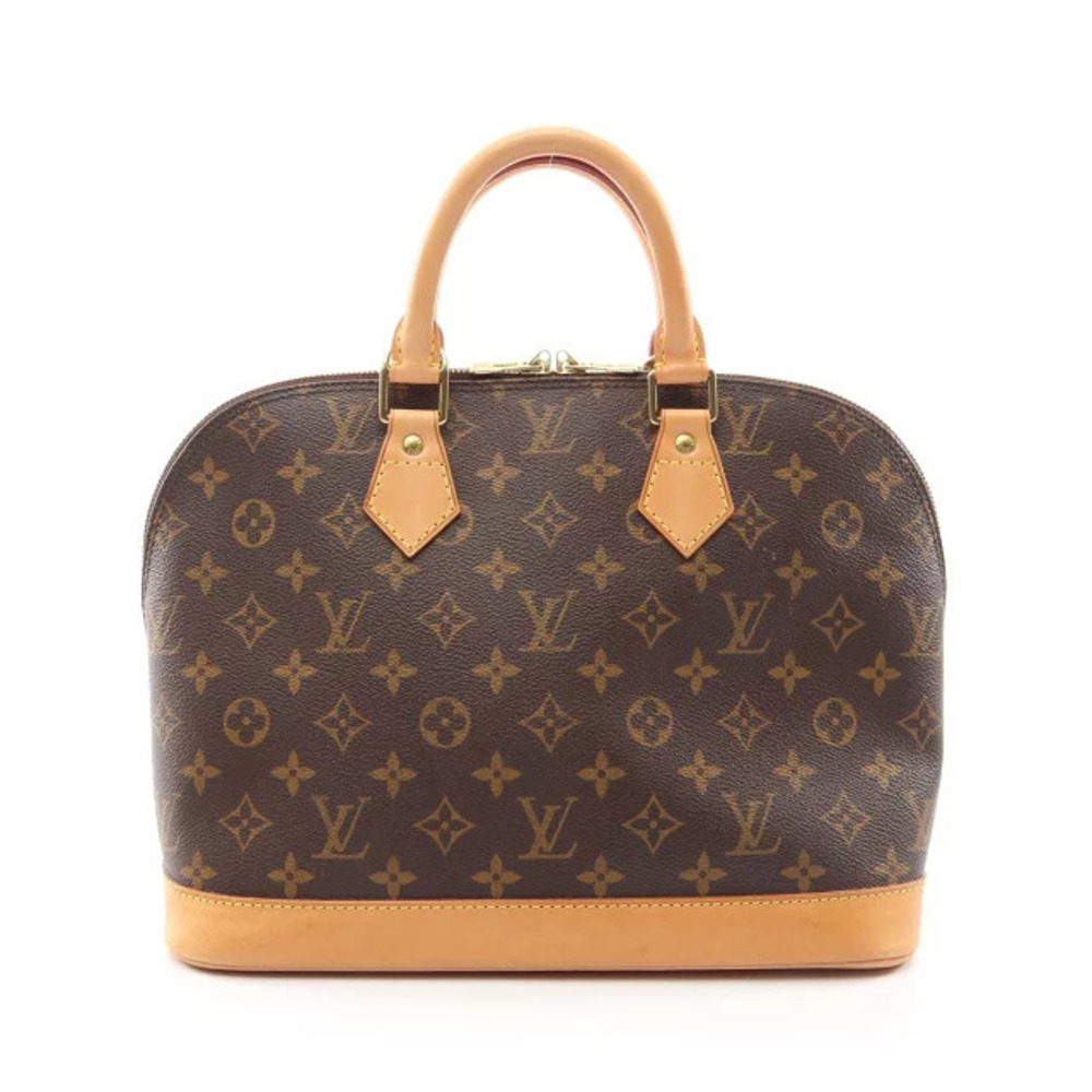 Louis Vuitton Alma Handbag Canvas Leather Monogram Brown